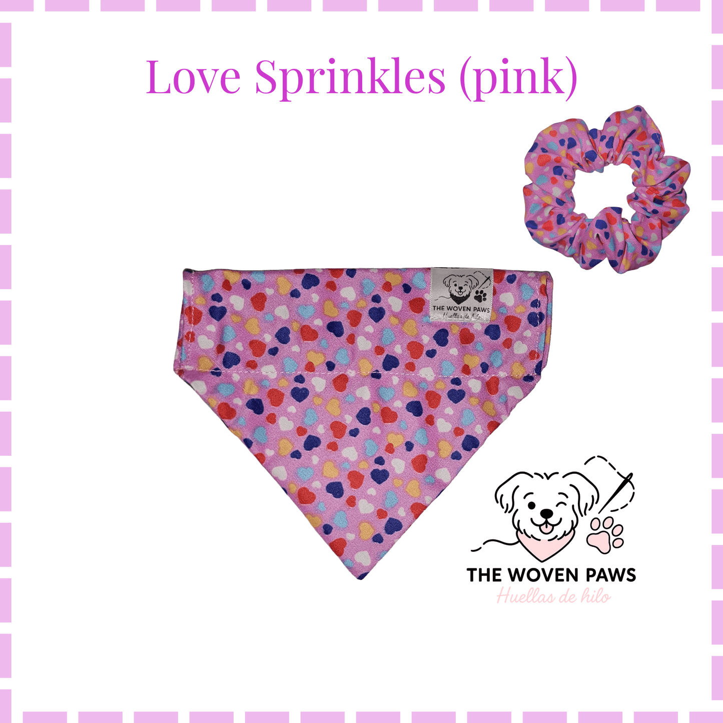 Love Sprinkles (pink) Scrunchie
