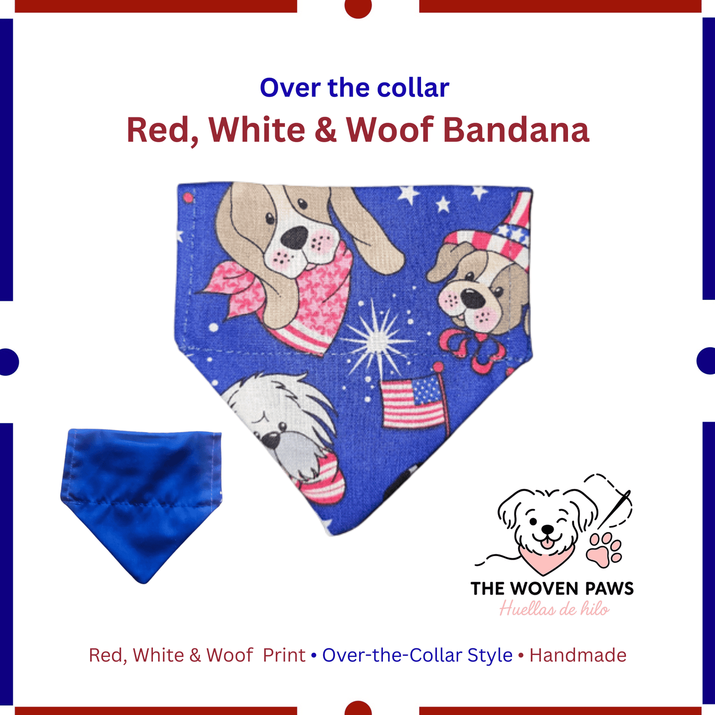 Red, White & Woof Bandana