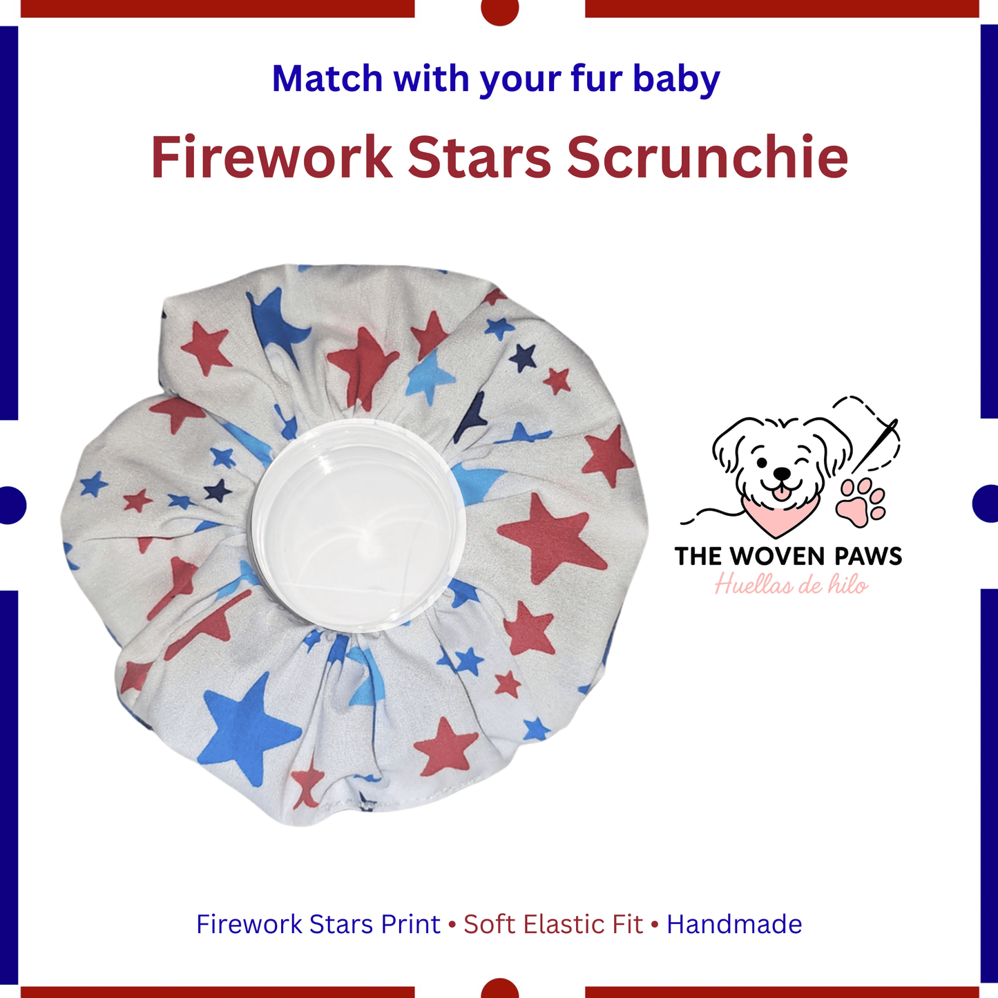Firework Stars Scrunchie