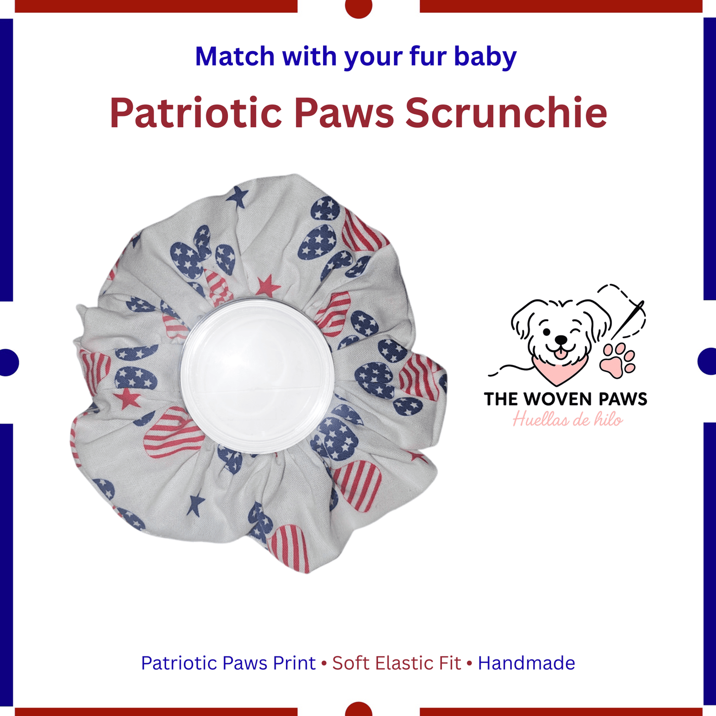 Patriotic Paws Scrunchie