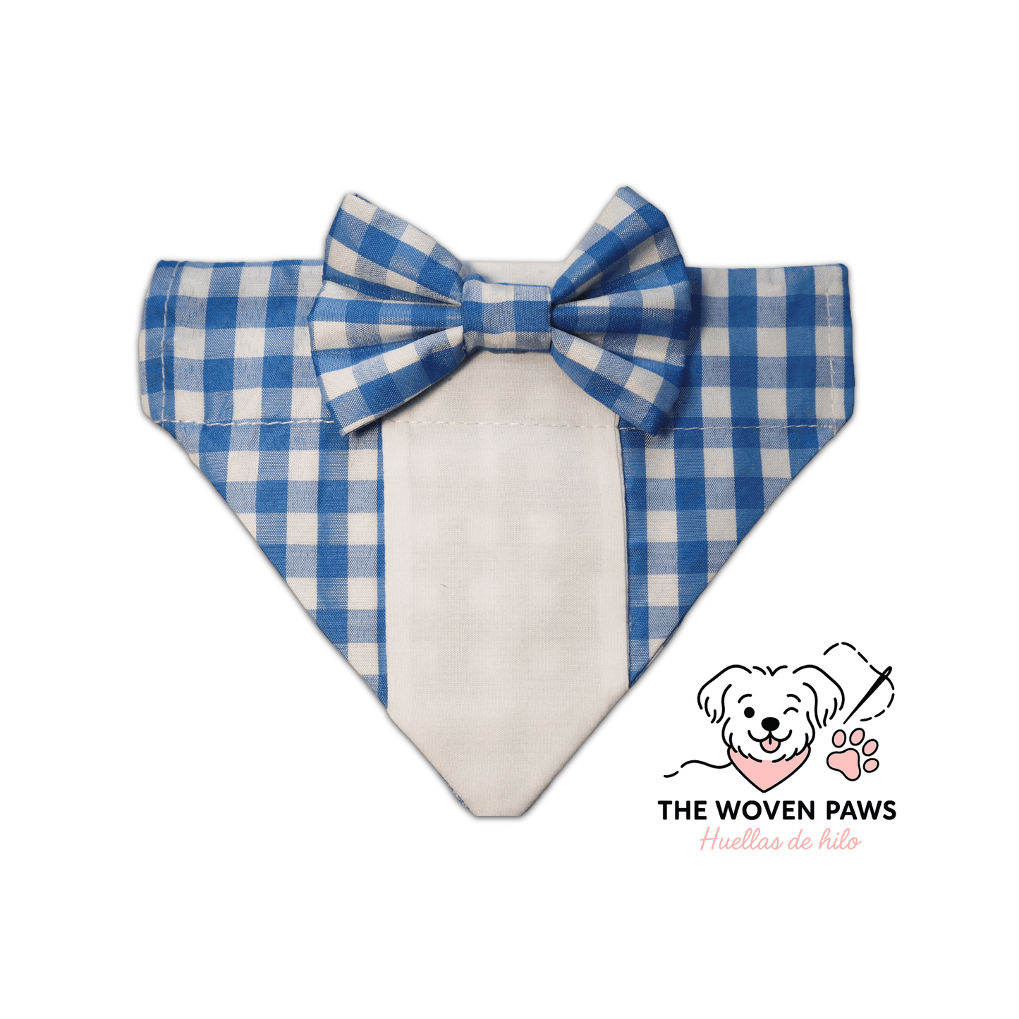 Blue Gingham Tuxedo Bandana