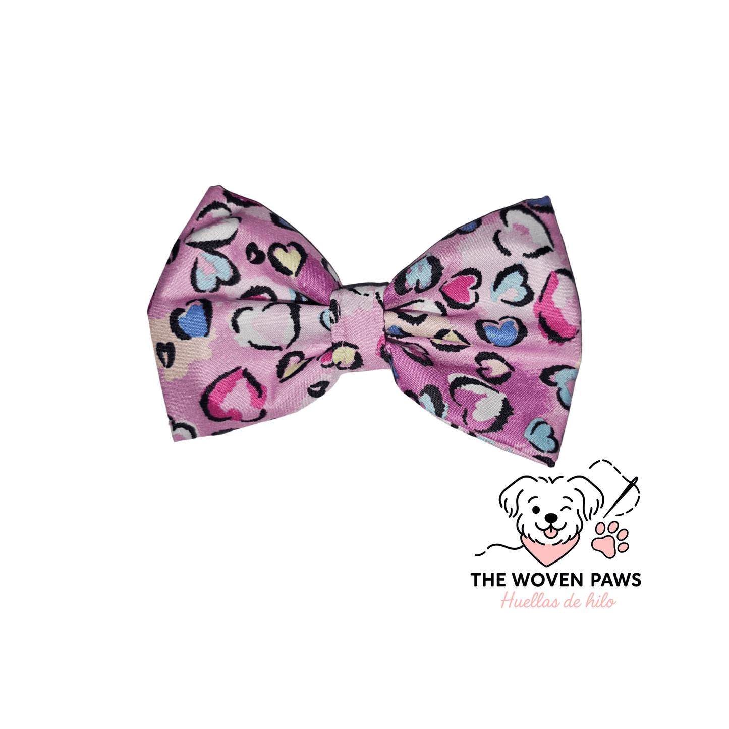 Watercolor Love Dog Bow