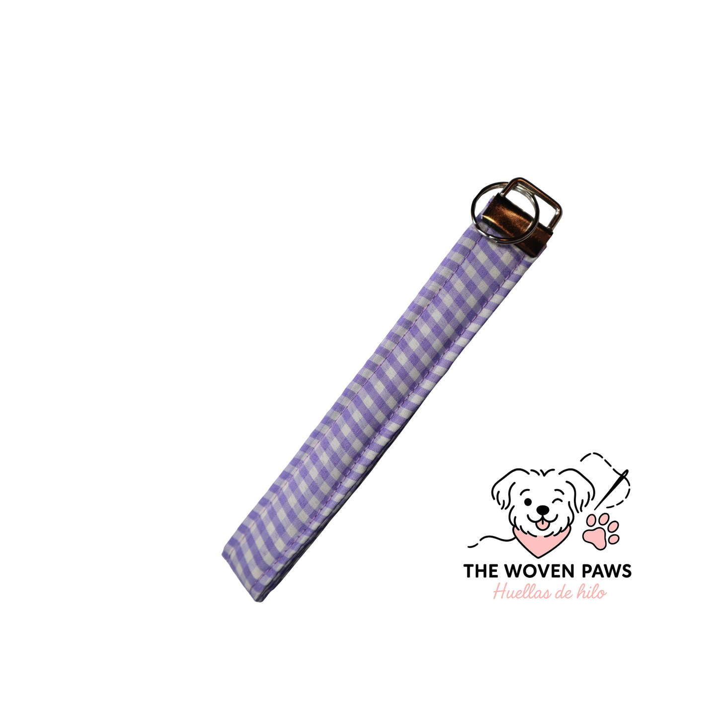 Purple Gingham Key Fob Wristlet