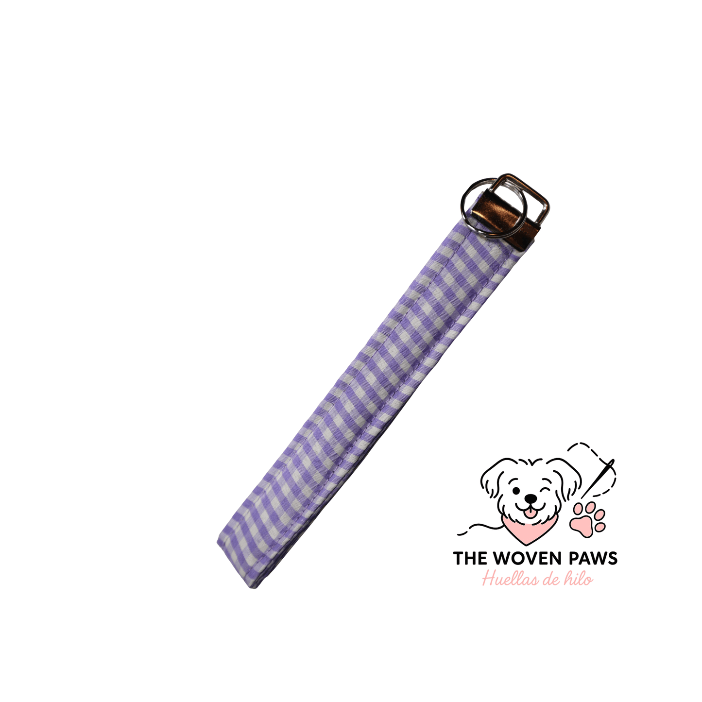 Purple Gingham Key Fob Wristlet