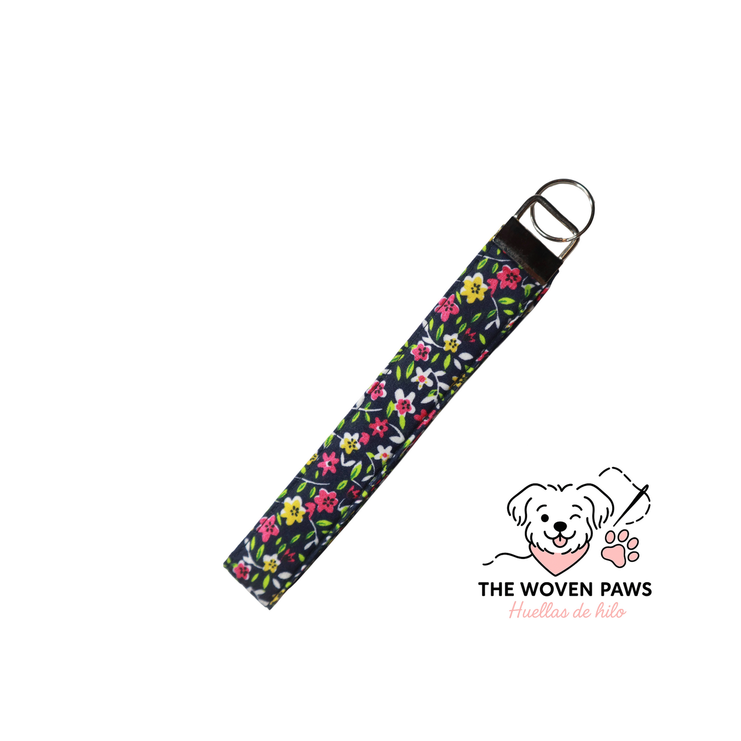 Midnight Blossoms Key Fob Wristlet