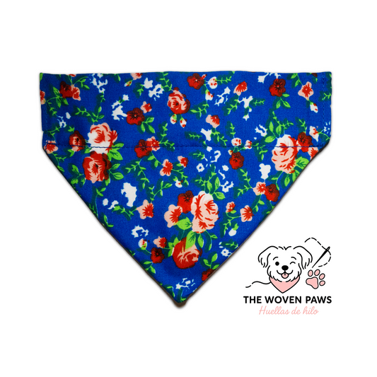 Blossoms on Blue Bandana