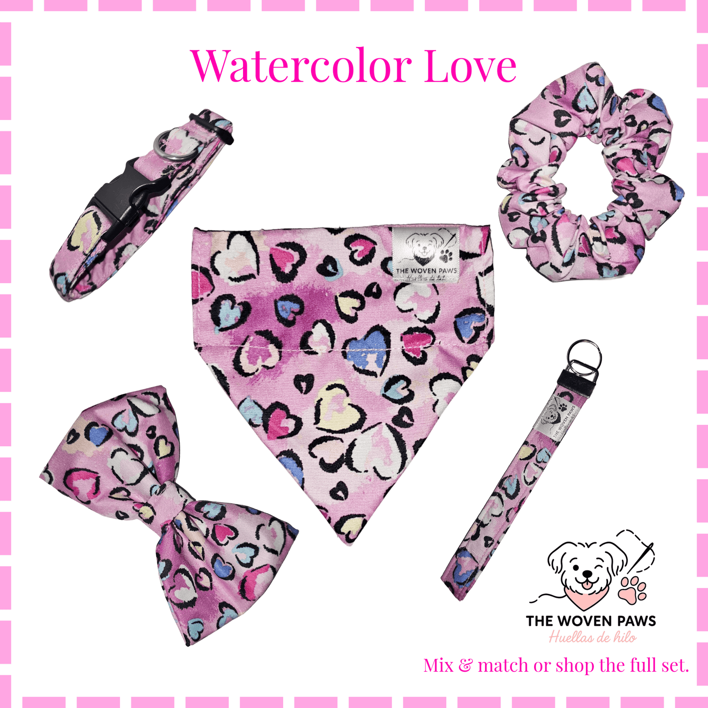 Watercolor Love Scrunchie